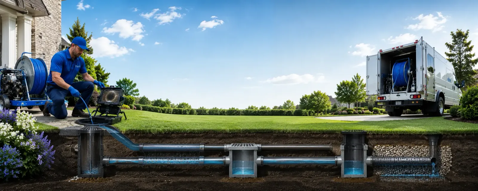 Outdoor drain cleaning information for Glen Oaks, NY
